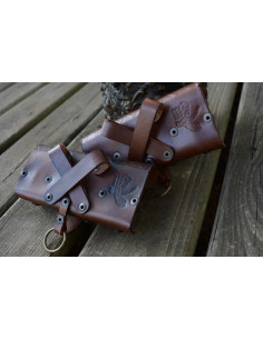 Sac en cuir pour 4 potions magiques - Marron 2