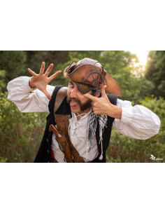 Masque de pirate en cuir marron 2