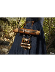 Sac 4 potions pour alchimiste médiéval avec porte-parchemin 2