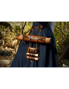 Set de porte-parchemin Alchimiste pour ceinture LARP