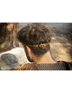 Parche Oculaire Viking Odin en cuir marron 2