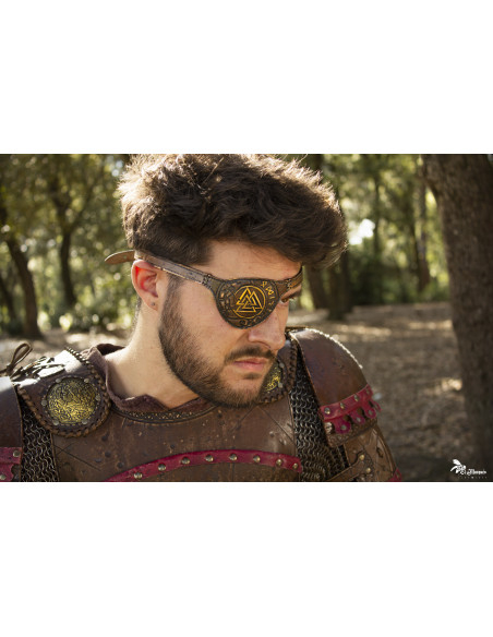 Parche Oculaire Viking Odin en cuir...