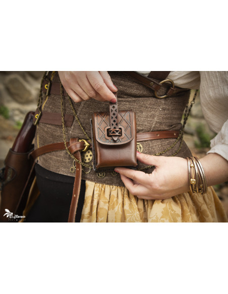 Sacoche à tabac pour ceinture en cuir...