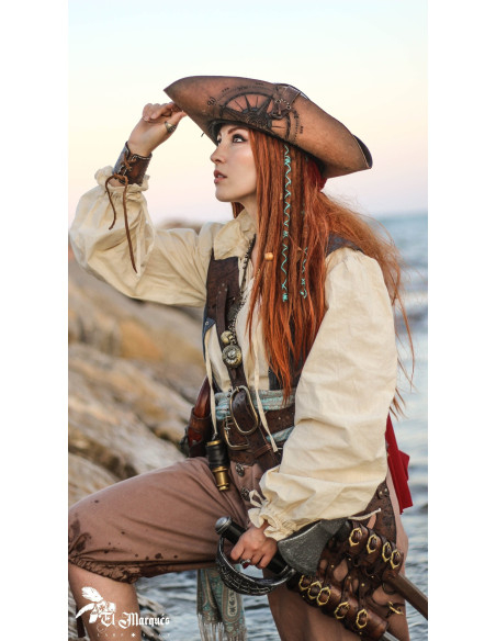 Chapeau Pirate Tricorn, rose des vents