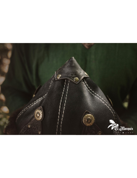 Chapeau Viking en laine et cuir