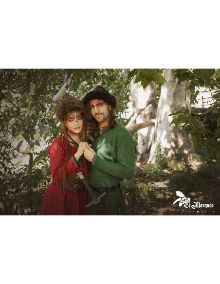 Chapeau Viking en laine et cuir