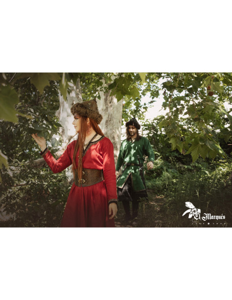 Chapeau Viking en laine et cuir