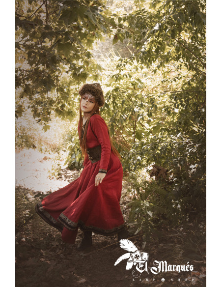 Chapeau Viking en laine et cuir