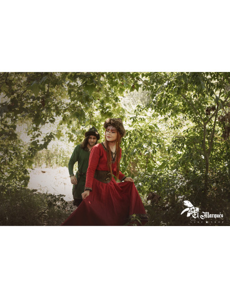 Chapeau Viking en laine et cuir