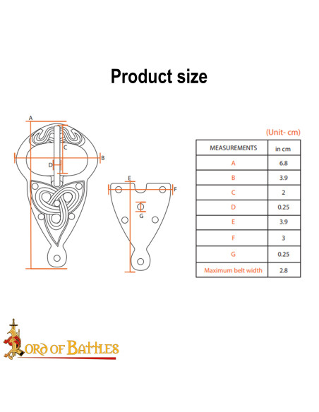 Boucle de ceinture viking avec nœuds...