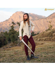 Chemise médiévale sans manches en couleur écrue 2