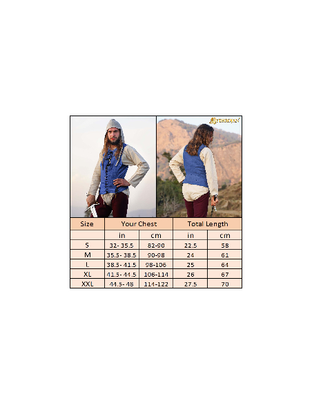 Chemise médiévale sans manches de...