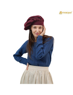 Parlote médiéval et Renaissance en laine - Grenat 2