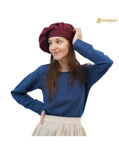 Parlote médiéval et Renaissance en laine - Grenat