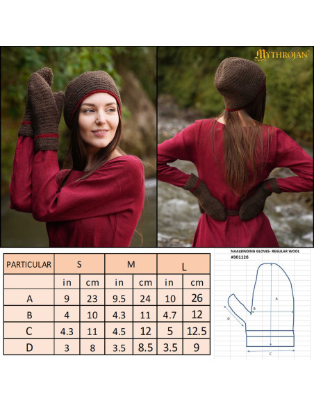 Gants vikings et médiévaux en laine