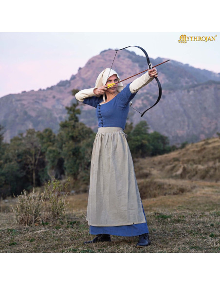 Tablier médiéval de paysanne en lin