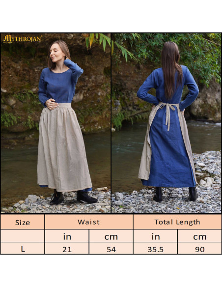 Tablier médiéval de paysanne en lin