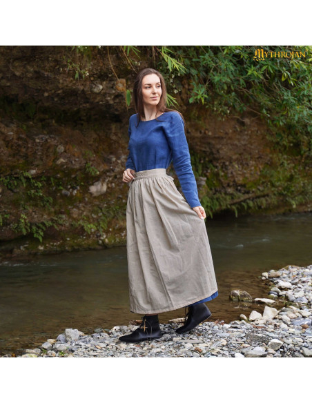 Tablier médiéval de paysanne en lin