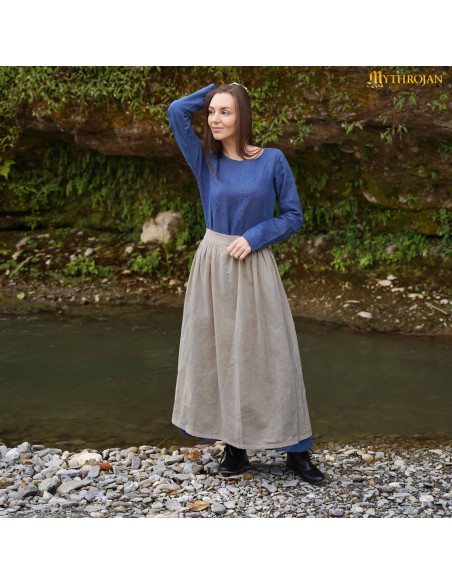 Tablier médiéval de paysanne en lin