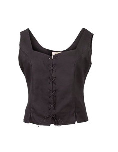 Corselet médiéval femme Tika en coton, noir