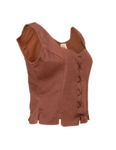 Corselet médiéval femme Tika en coton, marron 2