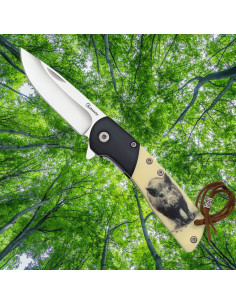 Couteau Jabalí Albainox, bois noir ABS (16,20 cm.)