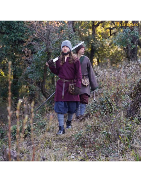 Tunique Viking Erik en laine grenat