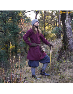 Tunique Viking Erik en laine grenat