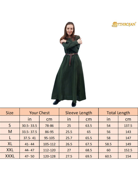 Robe médiévale modèle Arquera, en coton