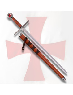 Épée templière pour enfants avec gaine marron (59,2 cm).