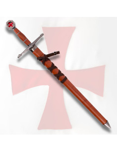 Épée templière pour enfants avec gaine marron (59,2 cm). 2