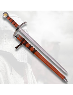 Épée médiévale enfant avec fourreau marron (59,2 cm.)