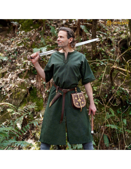 Tunique médiévale en coton pour homme...