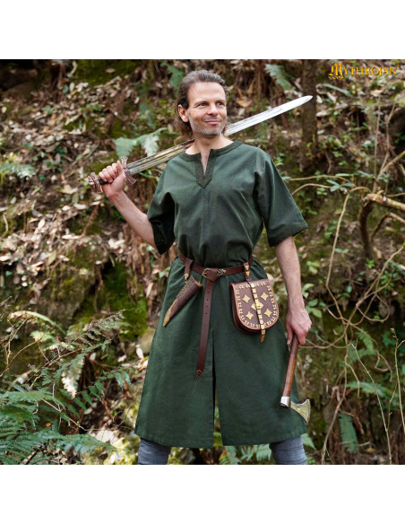 Tunique médiévale en coton pour homme...