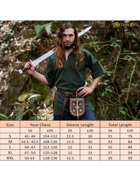 Tunique vikingue courte en coton...