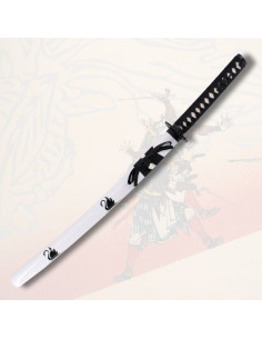Wakizashi décoratif, fourreau blanc décoré de cygnes (82... 2