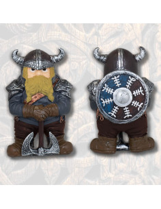 Figure en résine viking hache double avec bouclier (10,5...