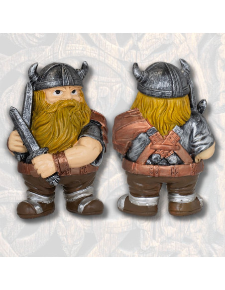 Figurine en résine viking avec 2...