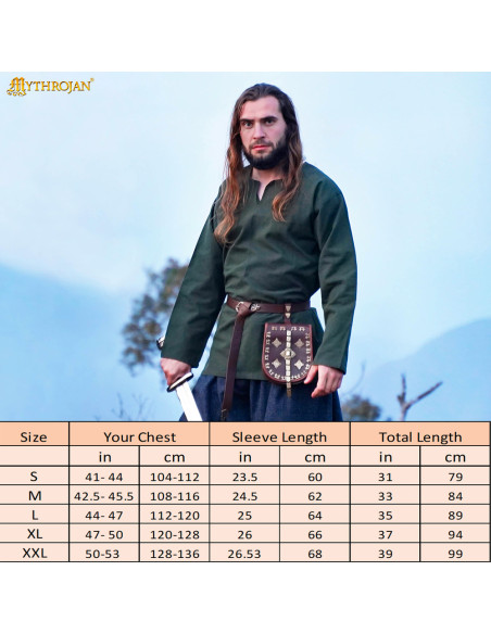 Tunique vikingue à manches longues...