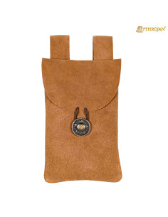 Sac médiéval pour ceinture en daim, couleur sable