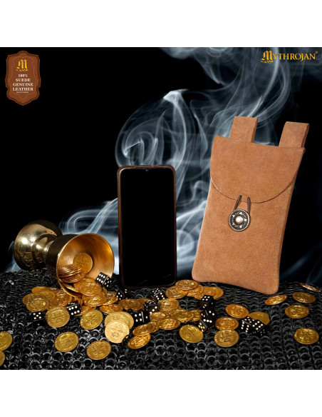 Sac médiéval pour ceinture en daim,...