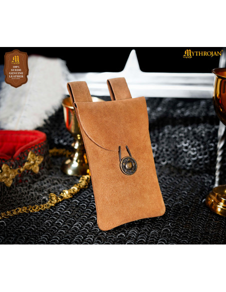 Sac médiéval pour ceinture en daim,...