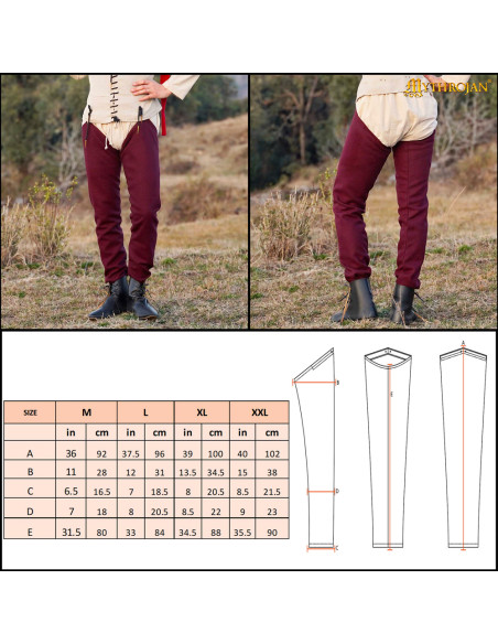 Jambes médiévales en laine modèle Oswald