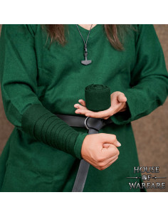 Bracelet viking en laine, couleur verte