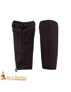 Bracelets médiévaux rembourrés en coton, couleur marron