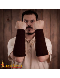 Bracelets médiévaux rembourrés en coton, couleur marron 2