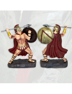 Figurine de résine guerrier spartiate avec lance (12 cm.)