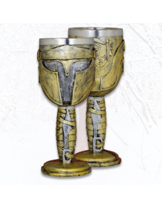 Coupe en résine décorée de casque spartiate (18,5 cm.)