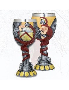 Coupe décorée avec un casque spartiate (18,5 cm.)