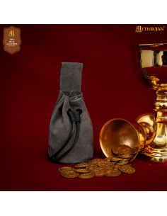 Pochette médiévale pour reconstituteurs - couleur grise 2